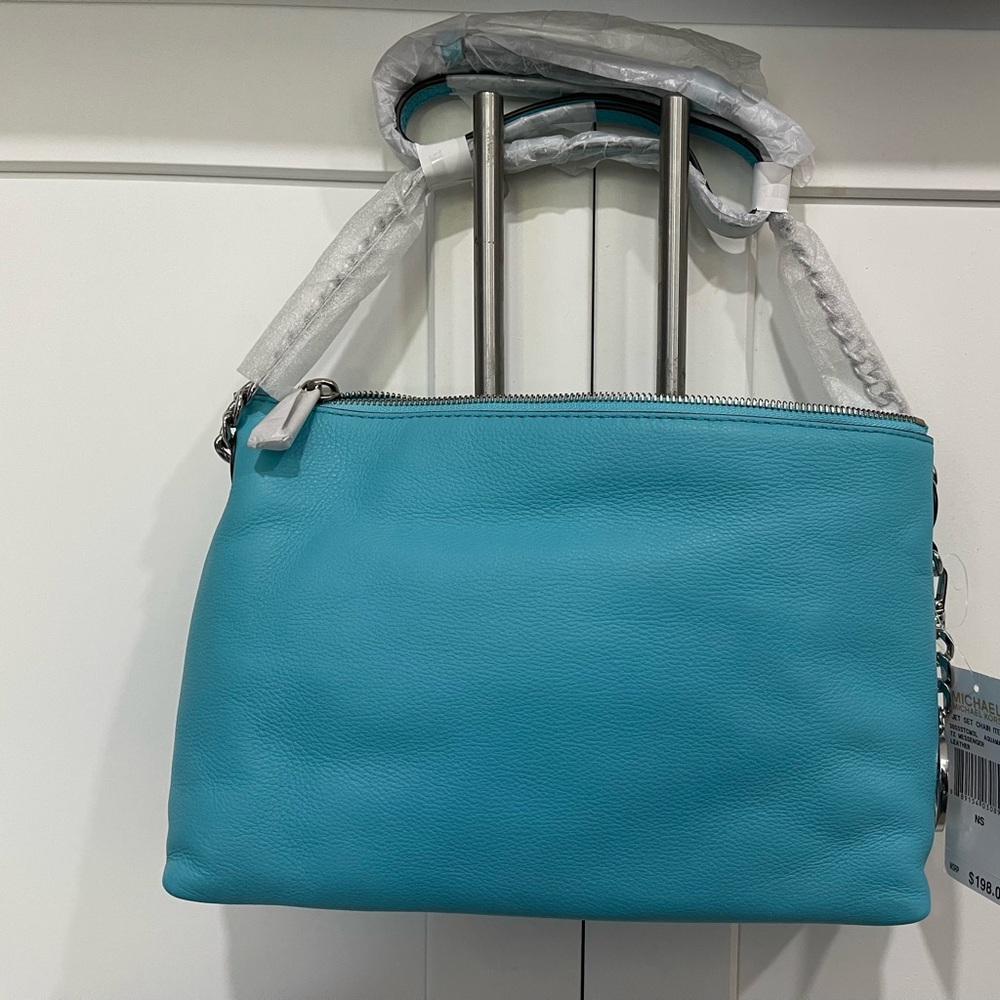 NWT Michael Kors Aquamarine Messenger Leather Bag with dust bag